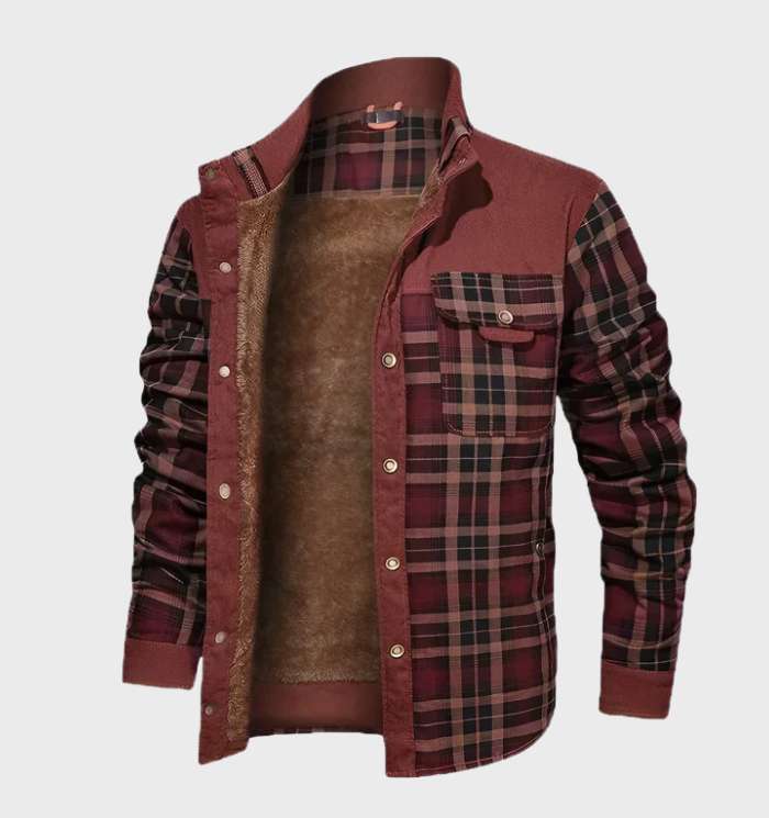 Kellen | Stand Collar Warm Flannel Jacket for Men
