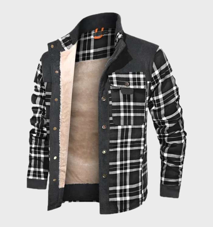 Kellen | Stand Collar Warm Flannel Jacket for Men