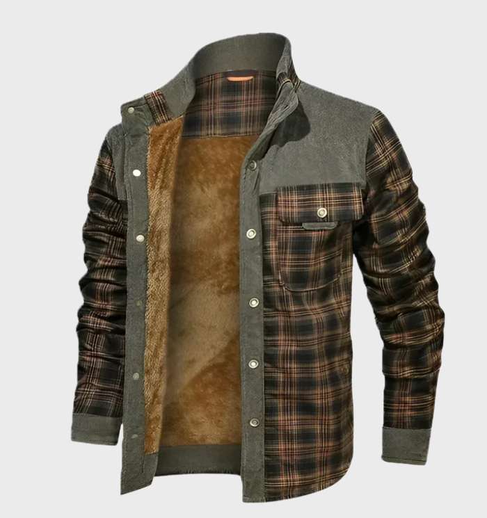 Kellen | Stand Collar Warm Flannel Jacket for Men