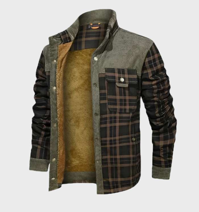 Kellen | Stand Collar Warm Flannel Jacket for Men