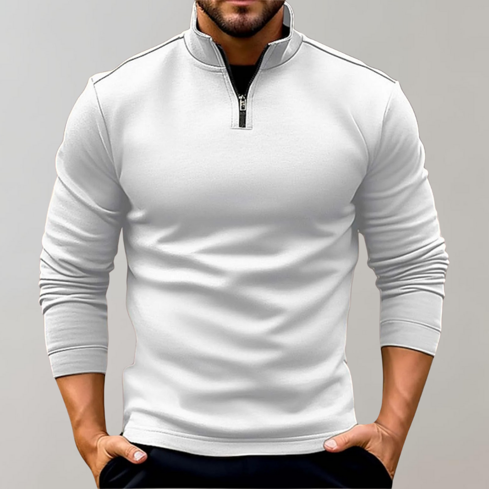 Derick | Zip-Up Sweater with Ribbed Cuffs for Men