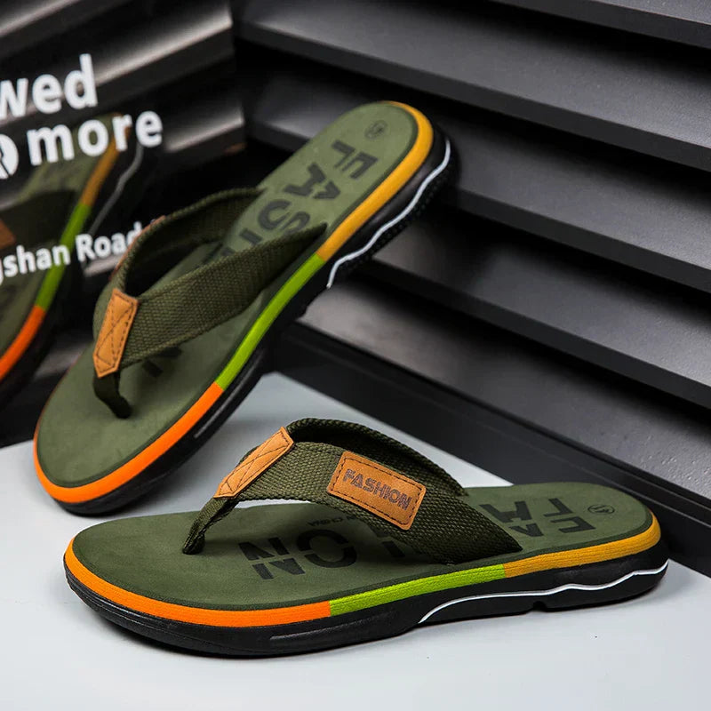 Renzo | Mixed Colors Flip-Flops with Thick Sole for Men