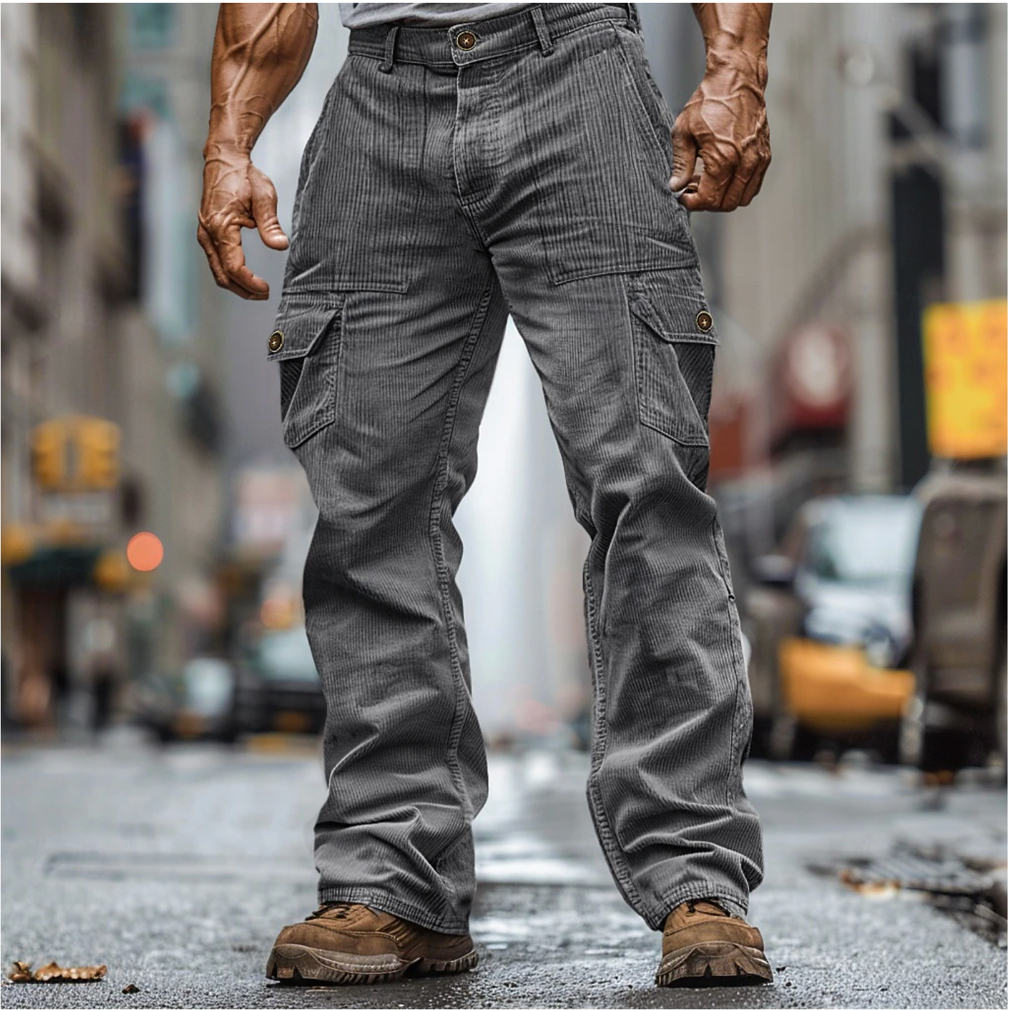 Denzel | Durable Corduroy Cargo Pants for Men