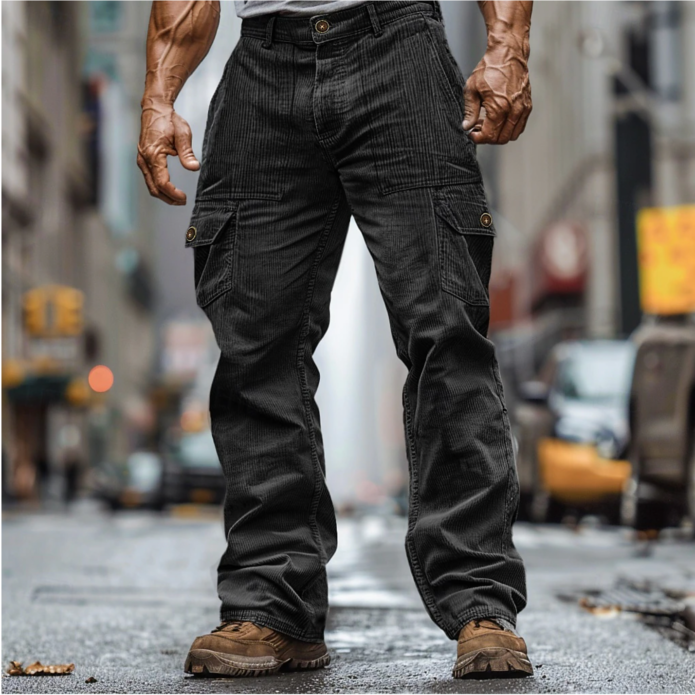 Denzel | Durable Corduroy Cargo Pants for Men