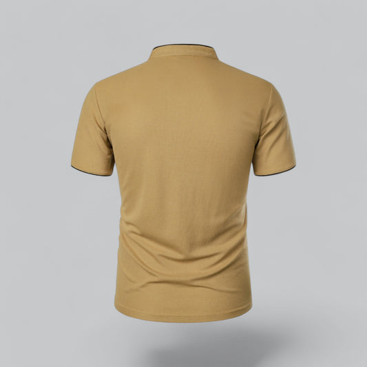 Mandarin Collar Polo Shirt