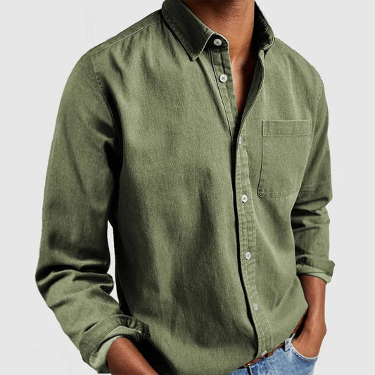 Bradyn | Classic Long Sleeve Shirt with Revere Collar for Men