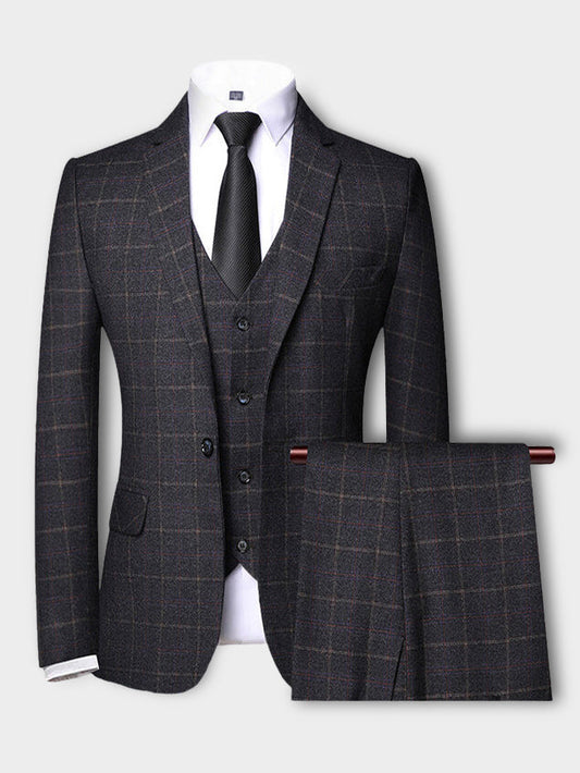 Zane | Tailored Check Three-Piece Suit for Men
