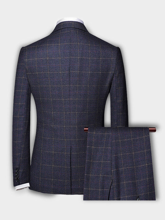 Zane | Tailored Check Three-Piece Suit for Men