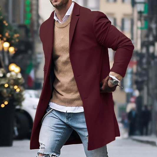 Maximilien | Windbreaker Blend Coat with Single Breasted Design for Men