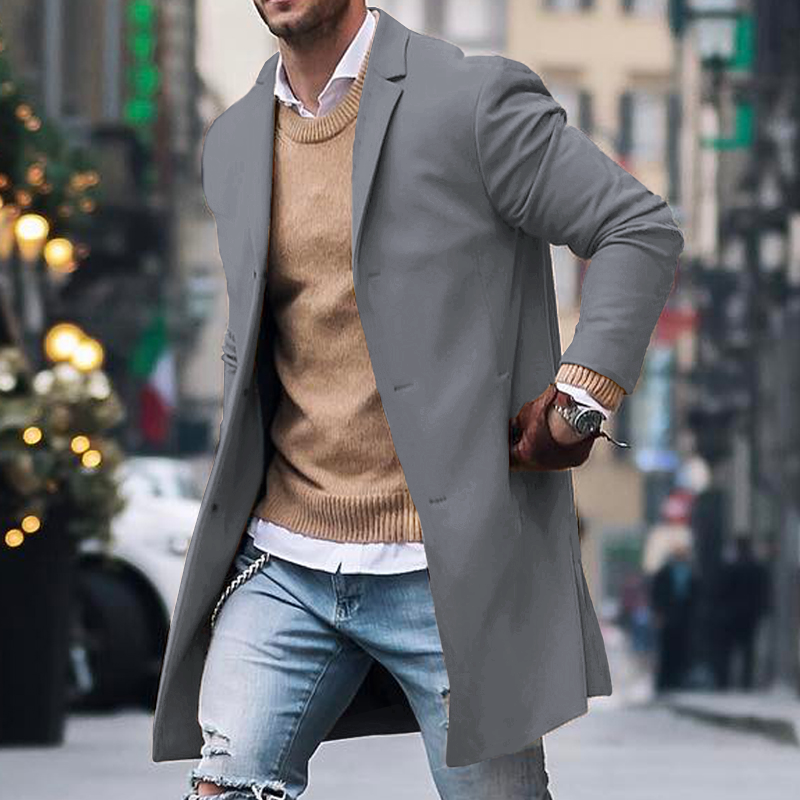 Maximilien | Windbreaker Blend Coat with Single Breasted Design for Men