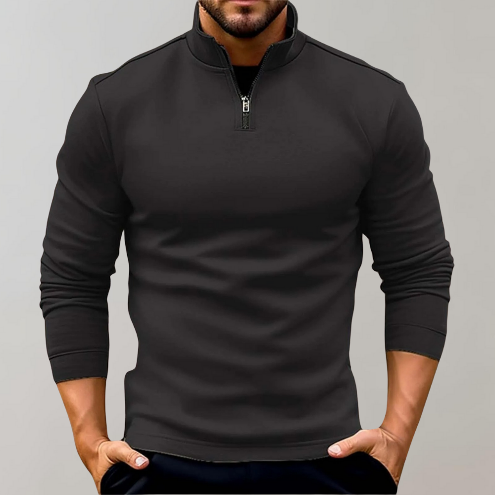 Derick | Zip-Up Sweater with Ribbed Cuffs for Men