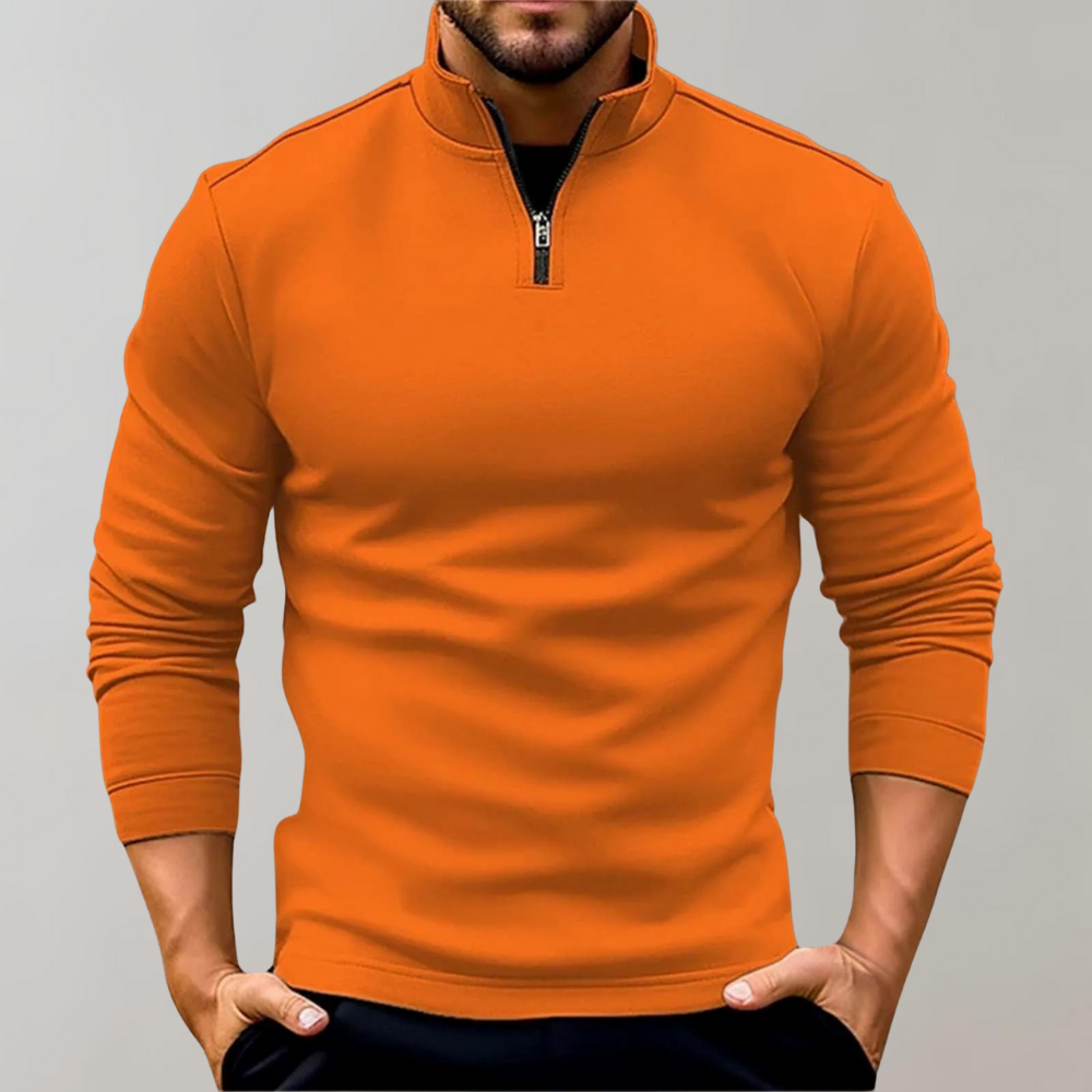 Derick | Zip-Up Sweater with Ribbed Cuffs for Men