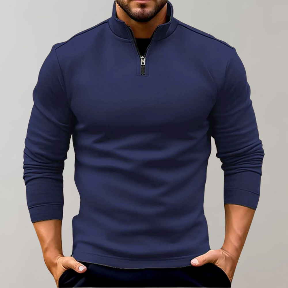 Derick | Zip-Up Sweater with Ribbed Cuffs for Men