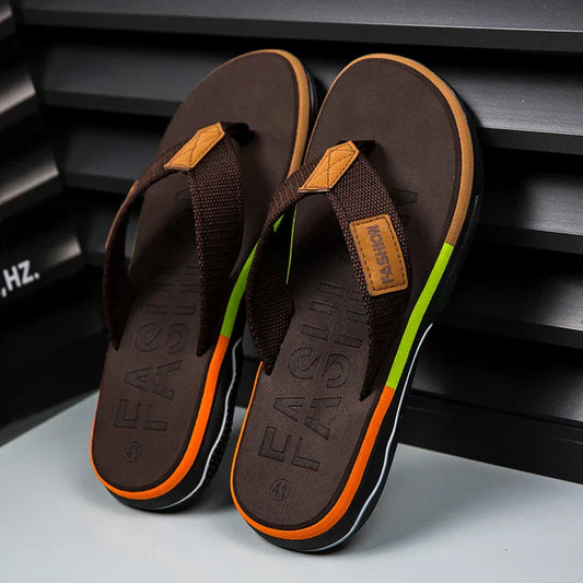 Renzo | Mixed Colors Flip-Flops with Thick Sole for Men