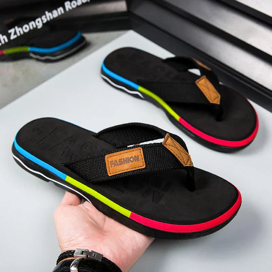 Renzo | Mixed Colors Flip-Flops with Thick Sole for Men