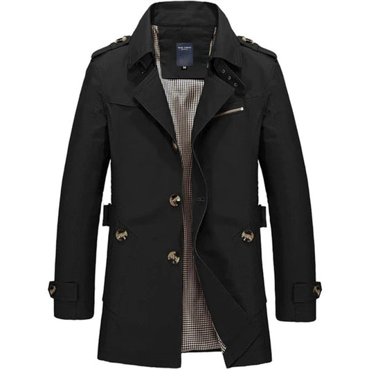 Konnor | Elegant Long Winter Coat with Tailored Fit for Men