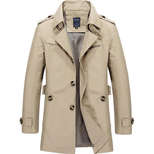 Konnor | Elegant Long Winter Coat with Tailored Fit for Men
