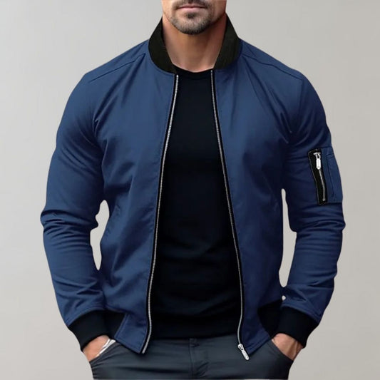 Denis | Stylish Bomber Jacket with Ribbed Cuffs for Men