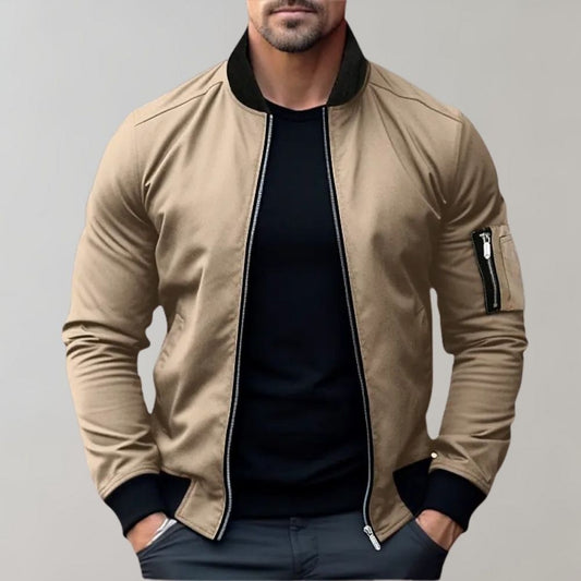 Denis | Stylish Bomber Jacket with Ribbed Cuffs for Men