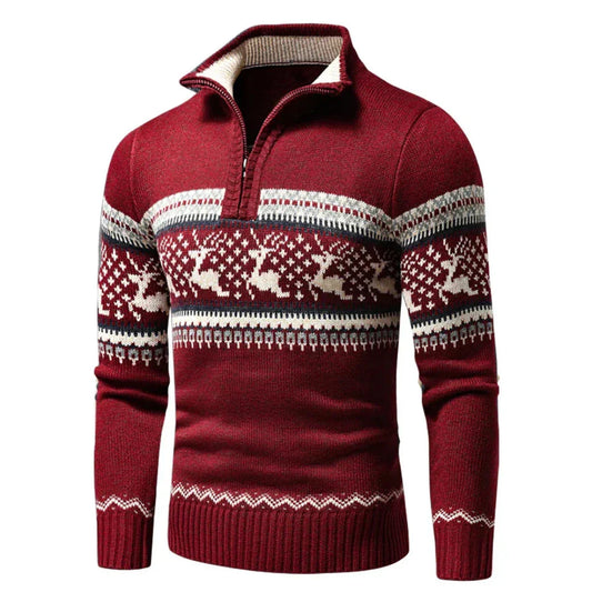 Anton | Men’s Winter Knit Cardigan with Festive Flair